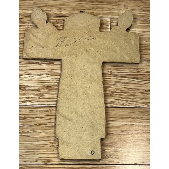 Saint Andrew's Abbey Ceramics Risen Christ Wall Hanging Plaque 11.5” Crucifix - Picture 3 of 4